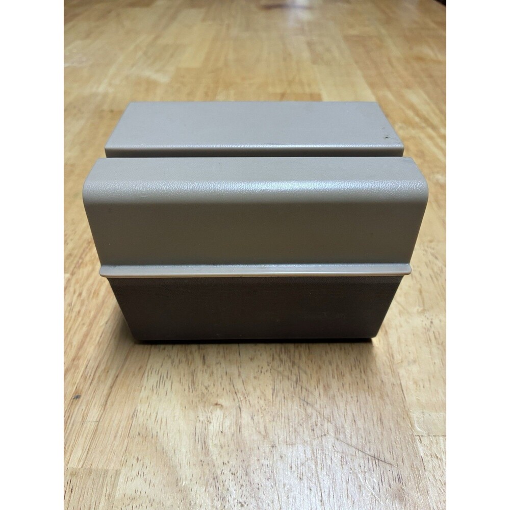 Vintage Rubbermaid Brown Recipe Box Hard Plastic With Recipe Cards